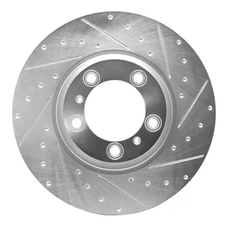 R1 Concepts EDZ-02121D Brake Rotor Drilled and Slotted Silver